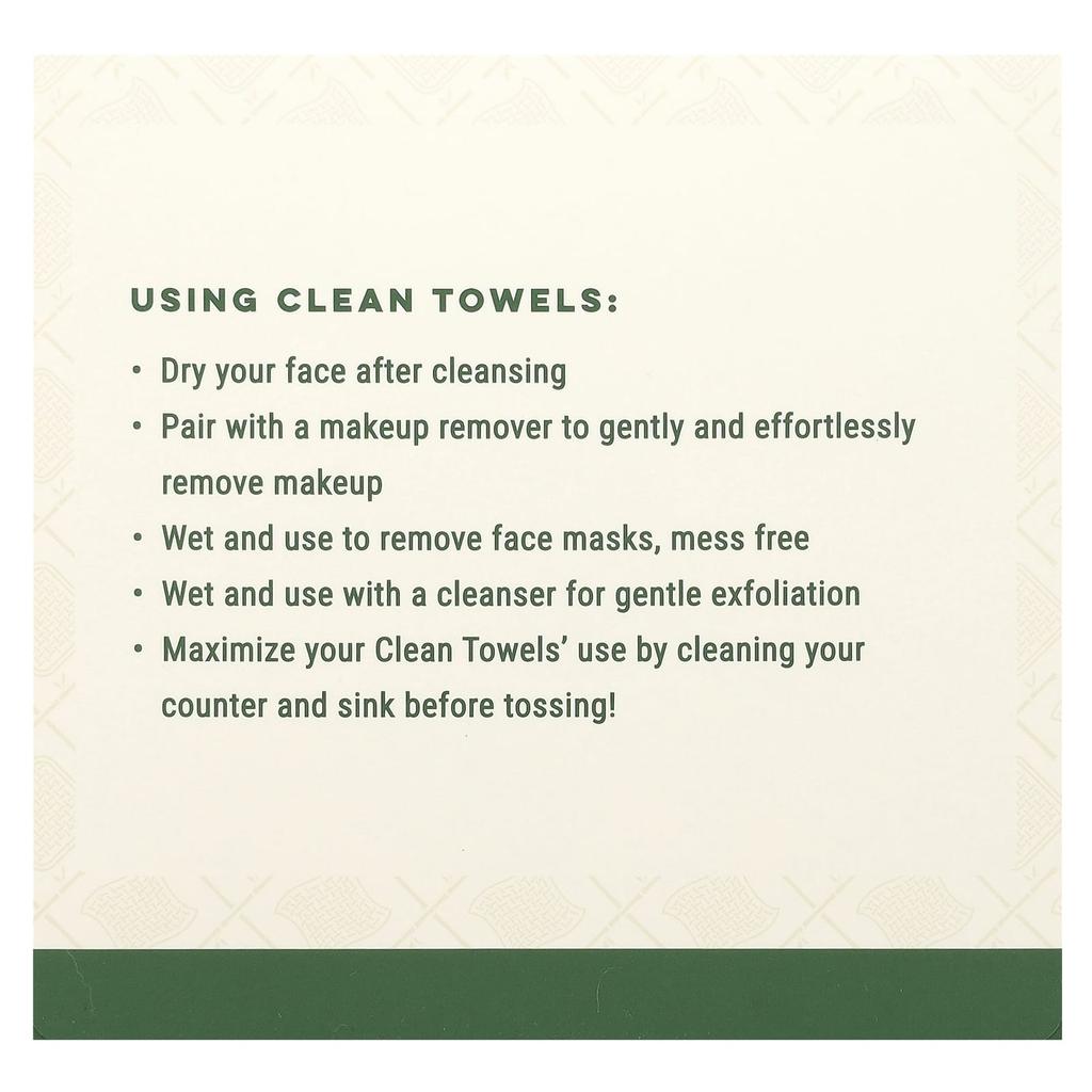 Clean Skin Club Clean Towel XL, Disposable, Bamboo, 50 Sheets