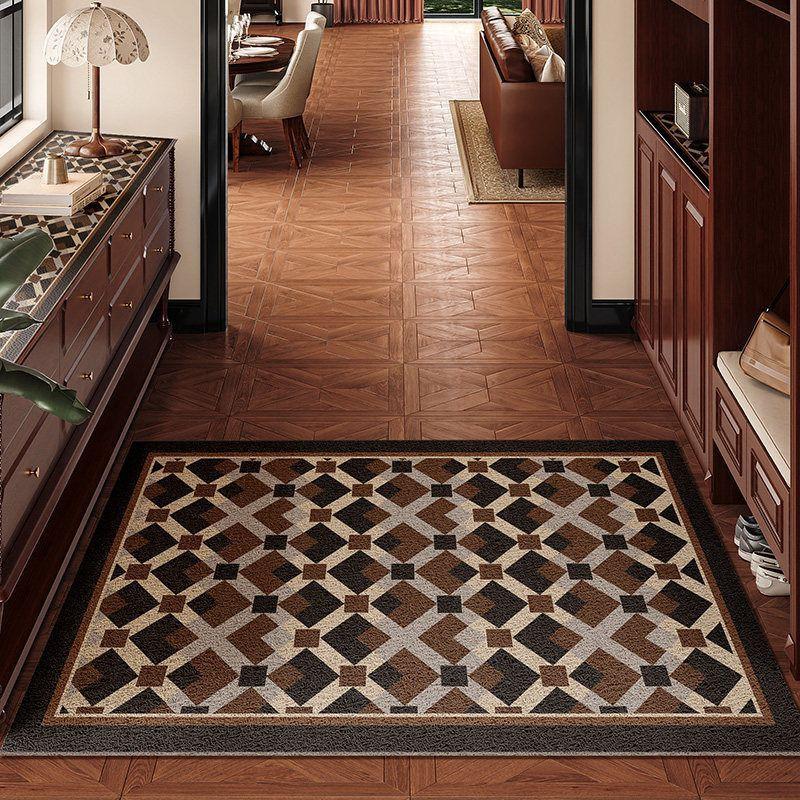 Retro Geometric Door Mat High-Quality Entrance Rug Non-Slip Cuttable Doormat
