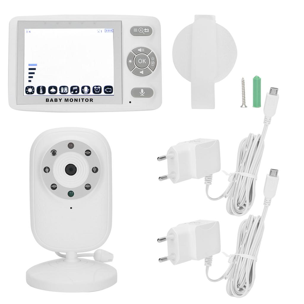 3,5-дюймовый детский монитор с 2-кратным увеличением, функцией воспроизведения музыки, температурным монитором, видеоняней 100?240VUS