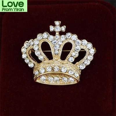 Модная парная брошь в виде короны со стразами для женщин, броши-булавки, ювелирные изделия, аксессуары, шарм, одежда, подарки