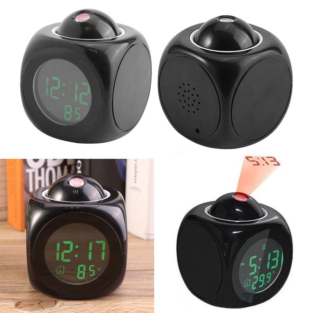 Будильник ЖК-часы Многофункциональные цифровые ЖК-настенные проекционные часы Голосовые говорящие Отображение температуры Светодиодный будильник Цифровые часы