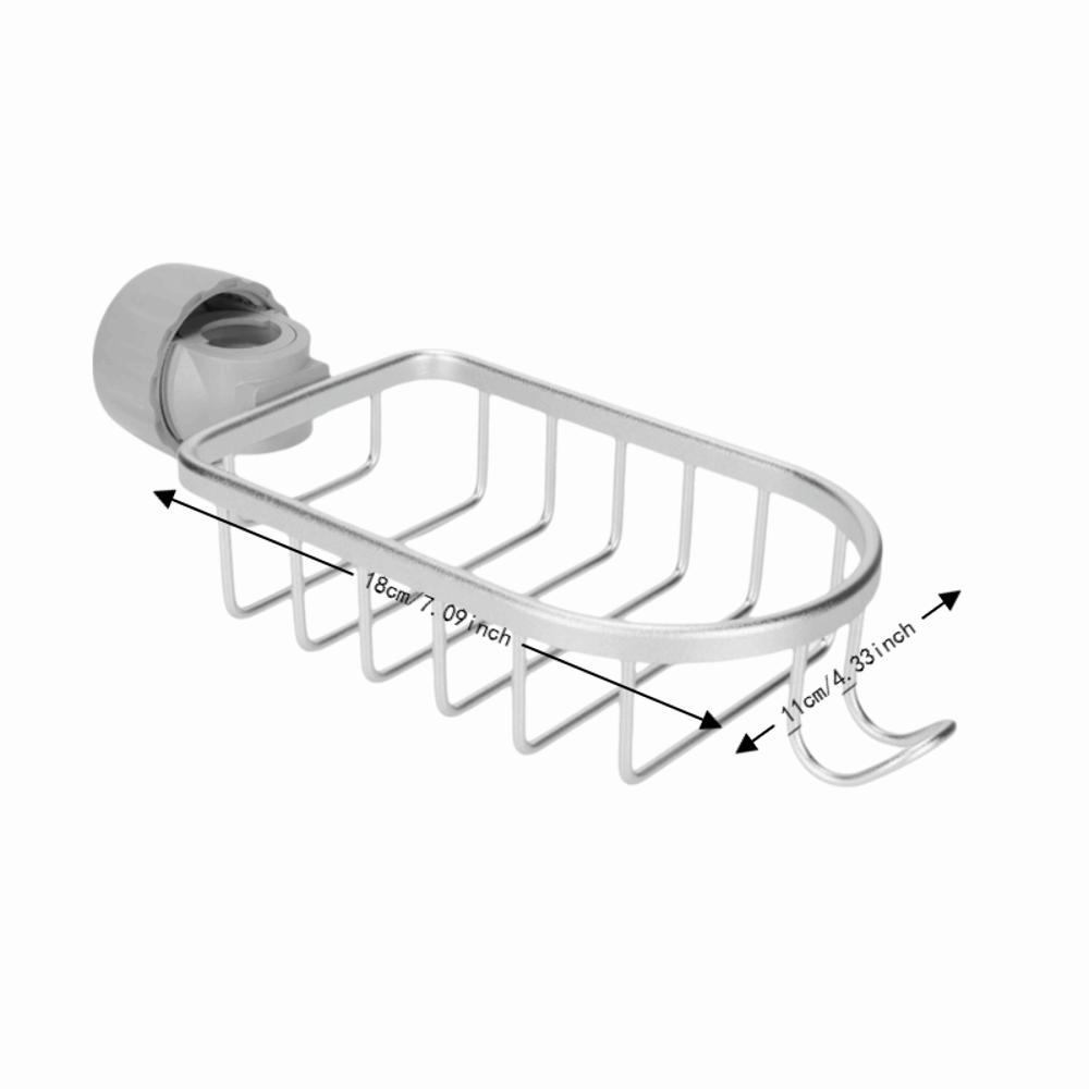 Adjustable Sponge Drainer Rack Aluminum and Plastic Sink Drainer Basket Home Kitchen Bathroom