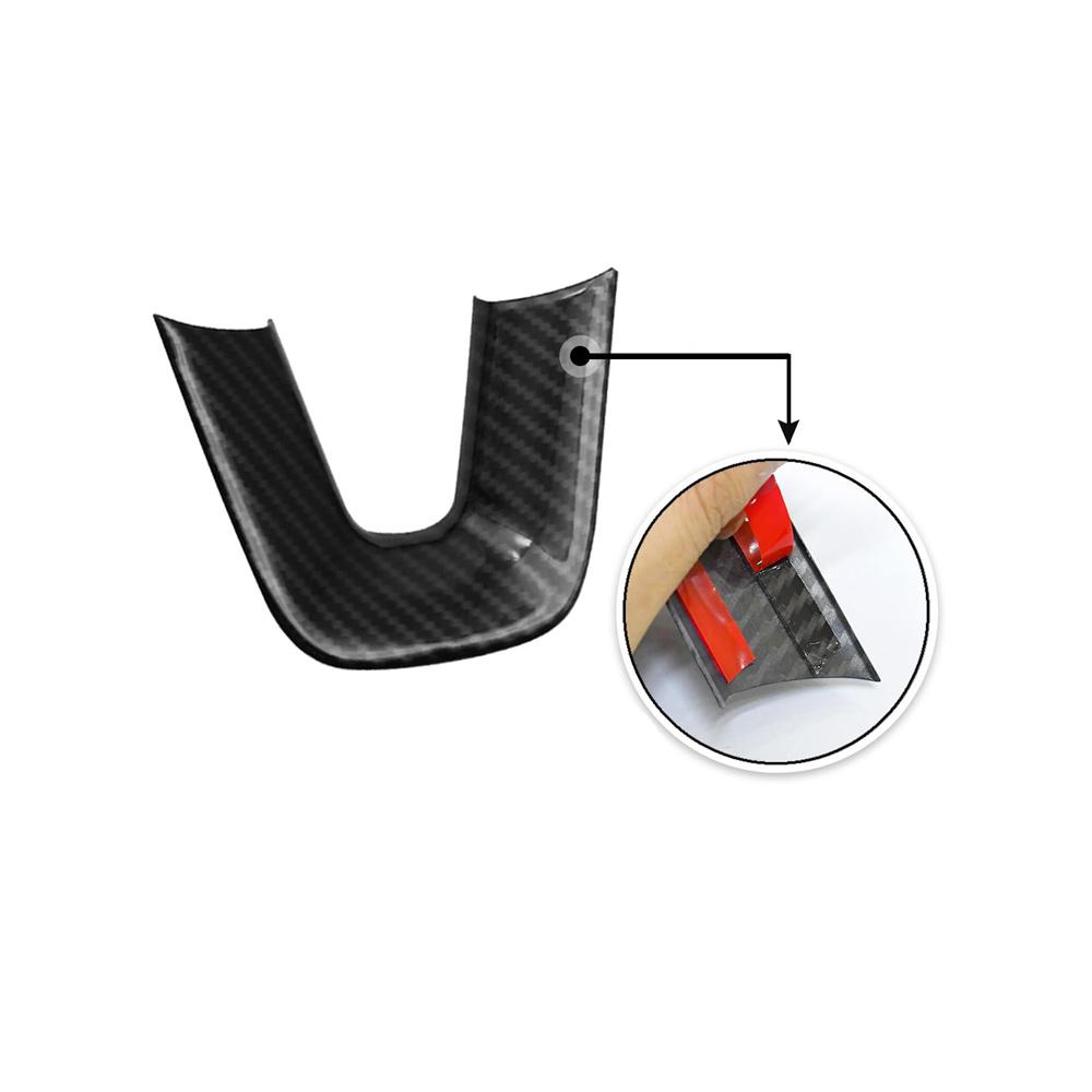 Carbon Fiber Look Steering Wheel Cover Trim For Dodge Challenger 15-20