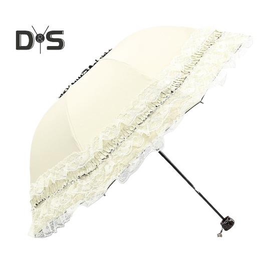 Кружевной складной зонт, портативный, солнцезащитный, с защитой от ультрафиолета, ветрозащитный, легкий, водонепроницаемый, дорожный, мини-зонт от солнца и дождя, карманный зонт