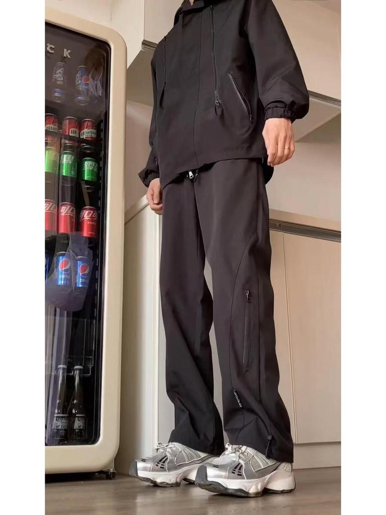 Men's Winter Fleece-Lined Windproof Waterproof Mountaineering Pants - Loose Straight-Leg Casual Long Pants