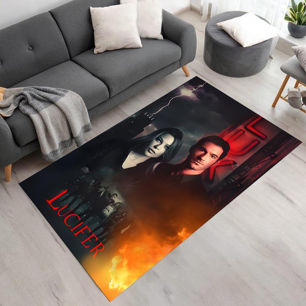 Lucifer Dark City Lights Floor Rug Office Rug Design for Foyer Playrooms Decorate room Balcony Antislip Carpet Decorate Offices Spiritual Gift