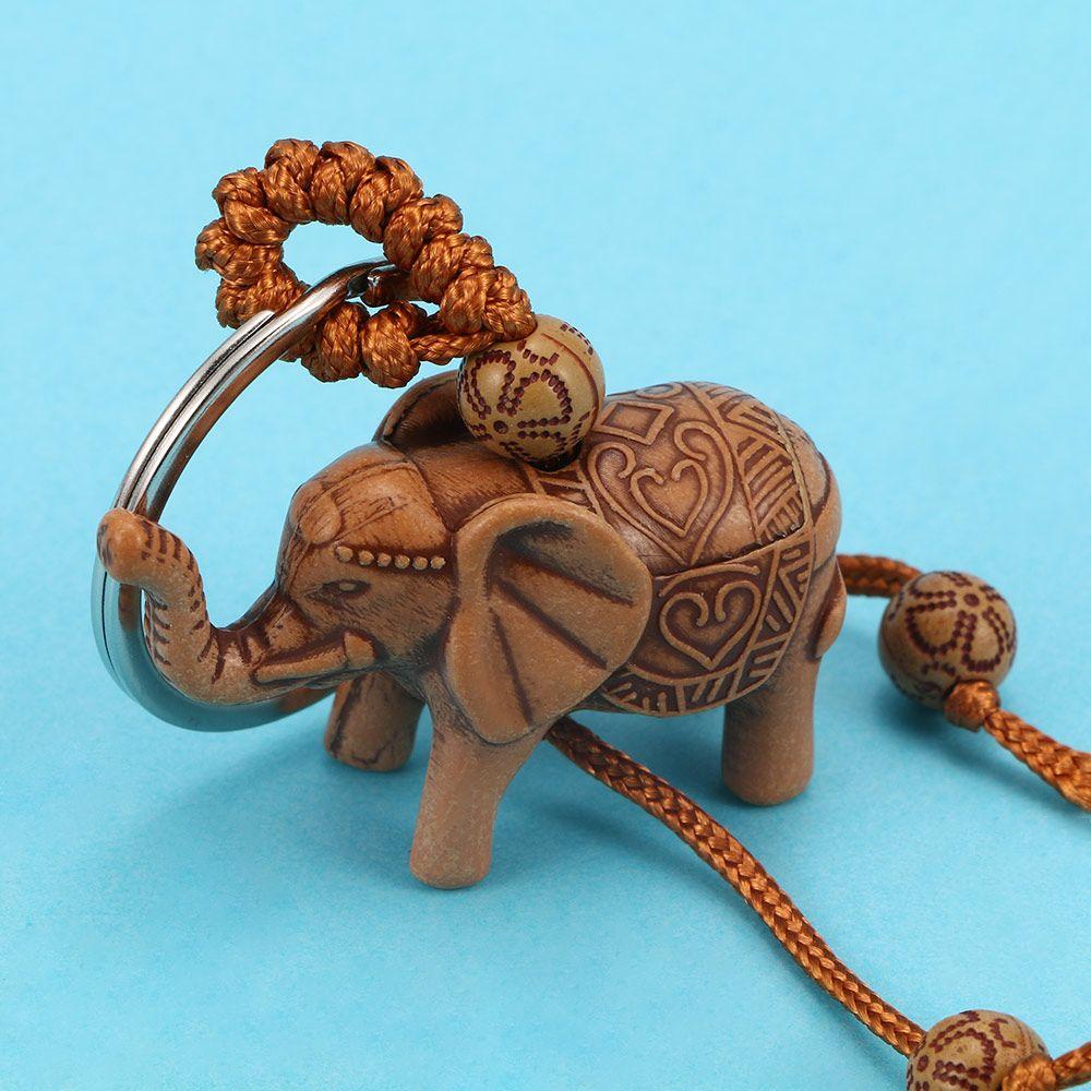 Accessorites Pendant Gift Wooden Carving Horse Elephant Keychain