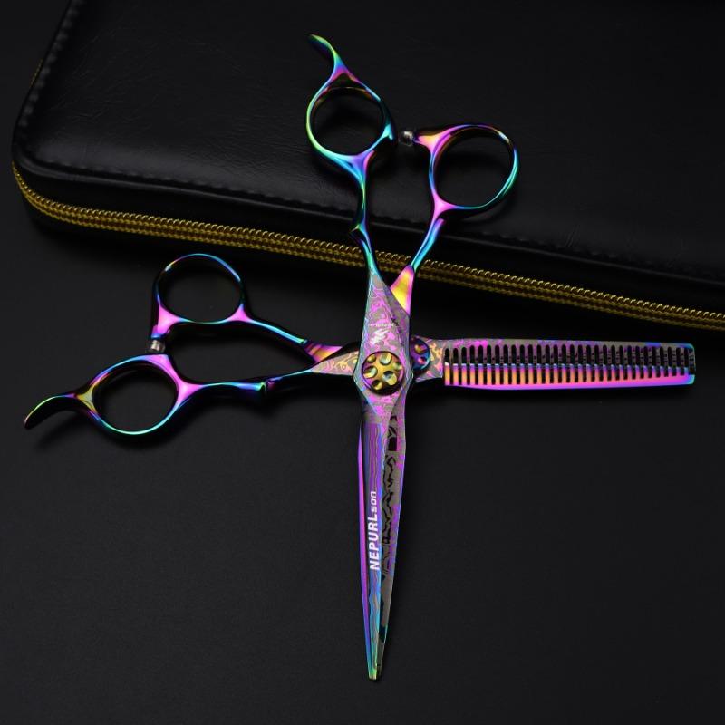 Nepurlson Damascus 6 дюймов Профессиональный салон Парикмахерские ножницы Парикмахерские ножницы Ножницы для филировки волос