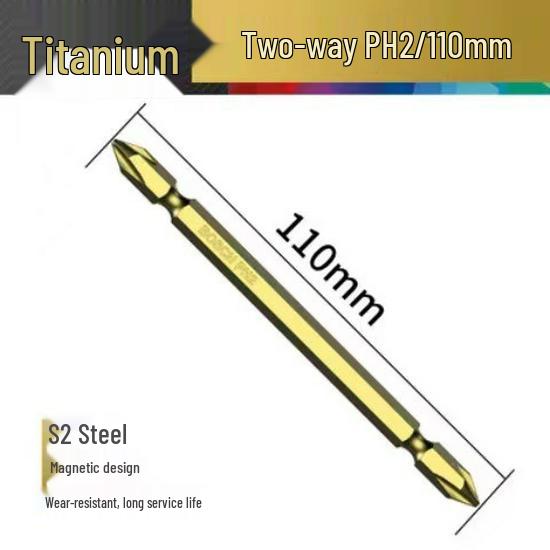 Магнитный двухсторонний крестовой бит Bosch PH2 с удлиненной длиной для электрических и пневматических шуруповертов.