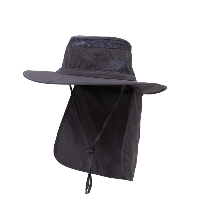 Casual Men Breathable Mesh Bucket Hat With Neck Flap Summer UV Protection Sun Hats For Women Outdoor Hiking Fishing Beach Cap