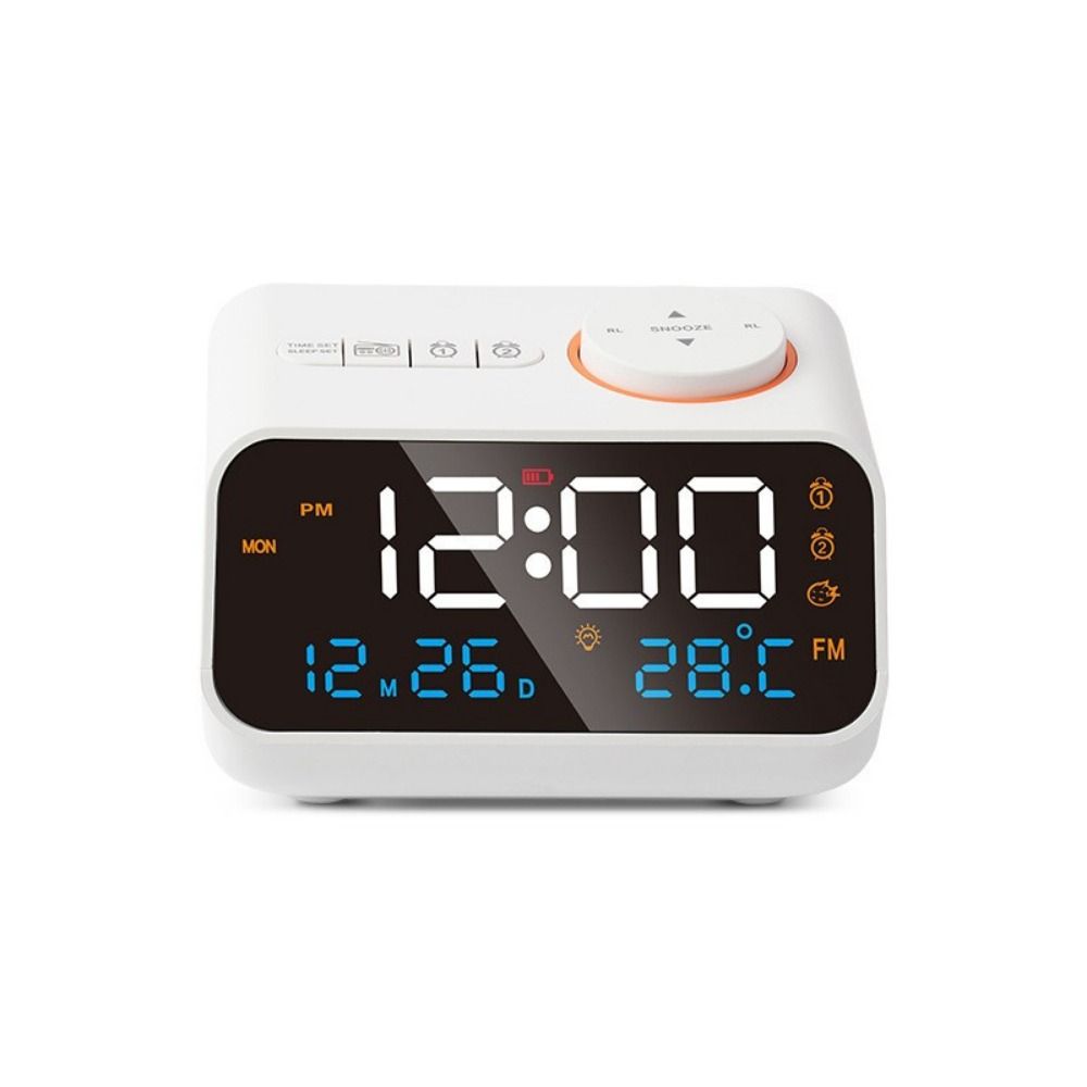 Adjustable Volume Digital Table Calendar Thermometer Small Digital Clock  for Heavy Sleepers Adults
