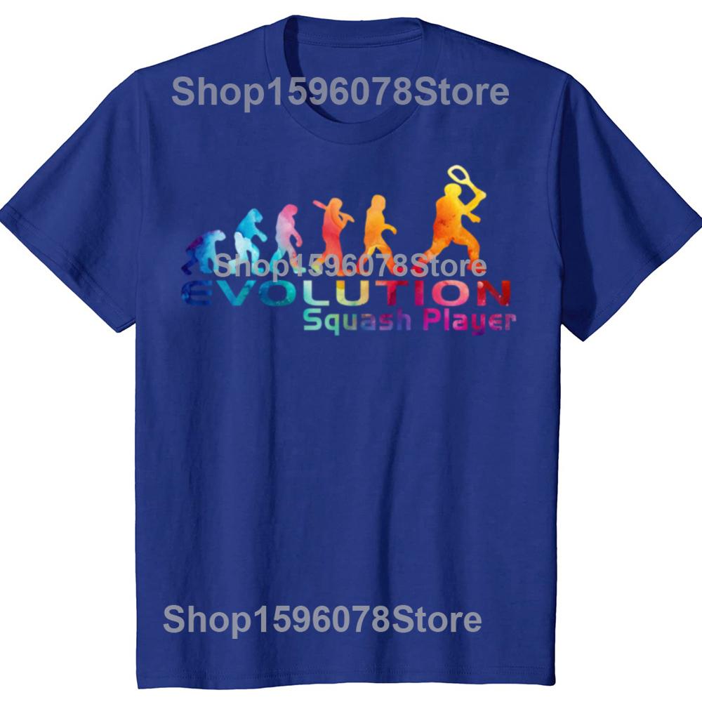 Забавные футболки с эволюцией игрока в сквош для мужчин и женщин, из чистого хлопка, юмористические, уличная одежда, футболка с коротким рукавом, унисекс, свободная одежда