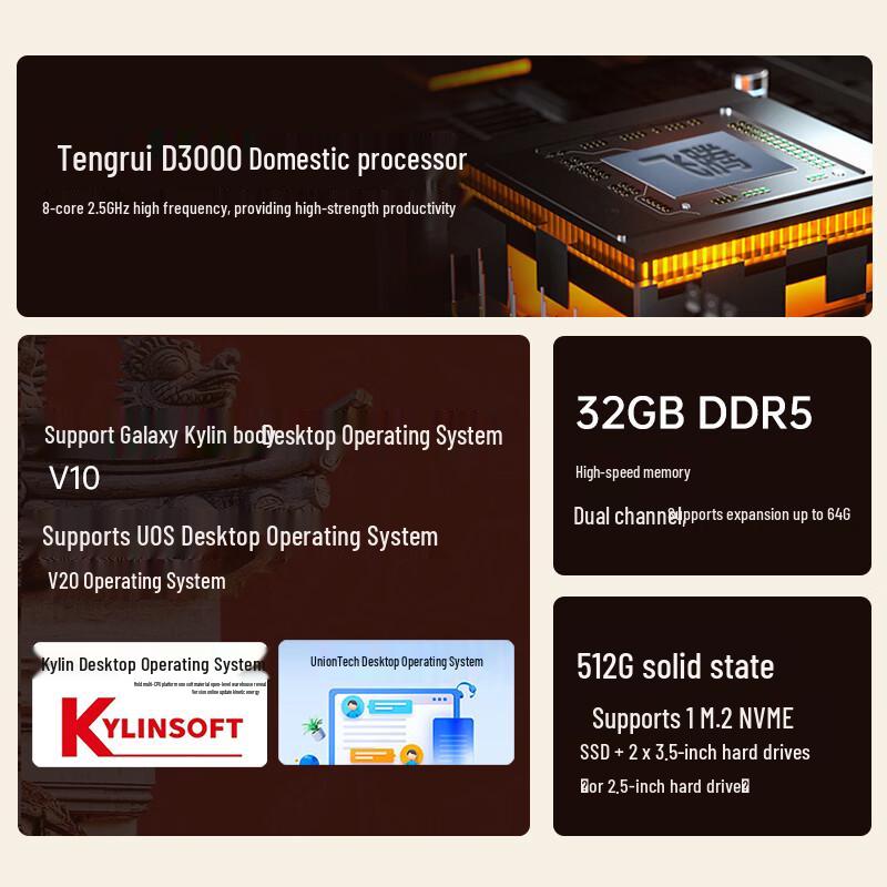 Lenovo Настольный ПК Zongwei M740J-91f Xinchuang (Китайская версия)