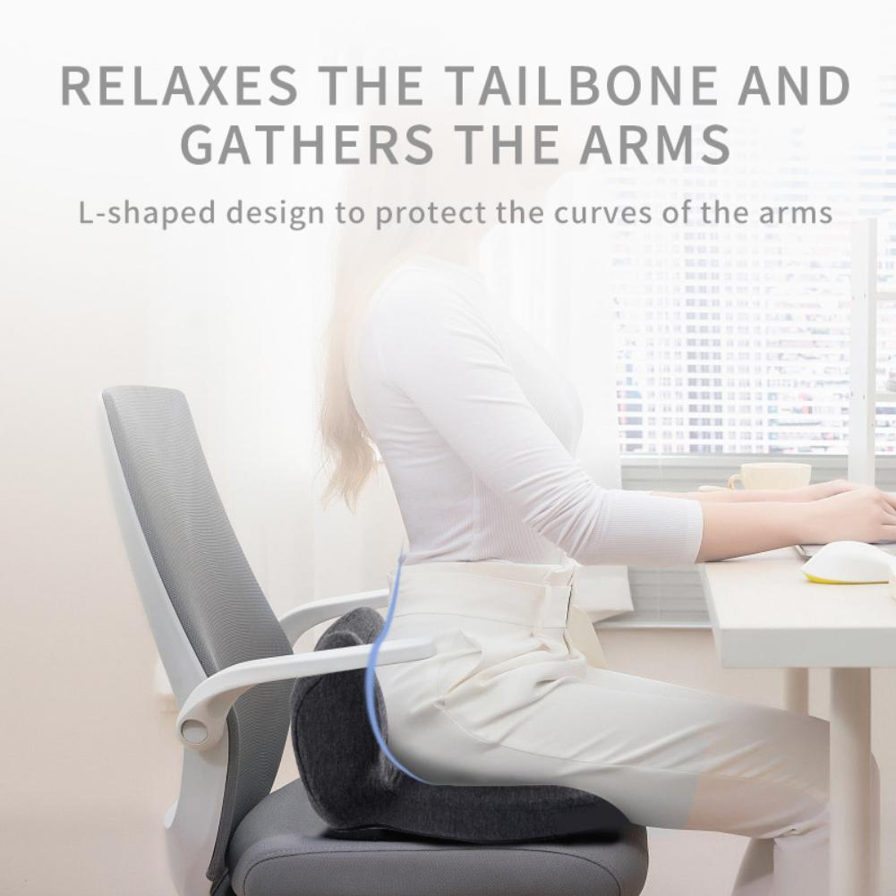 Seat Cushion Memory Foam Ergonomics Lumbar Cushion Car Seat Back Pillow Home Office Bolster Washable Nnon-Slip For Men Women