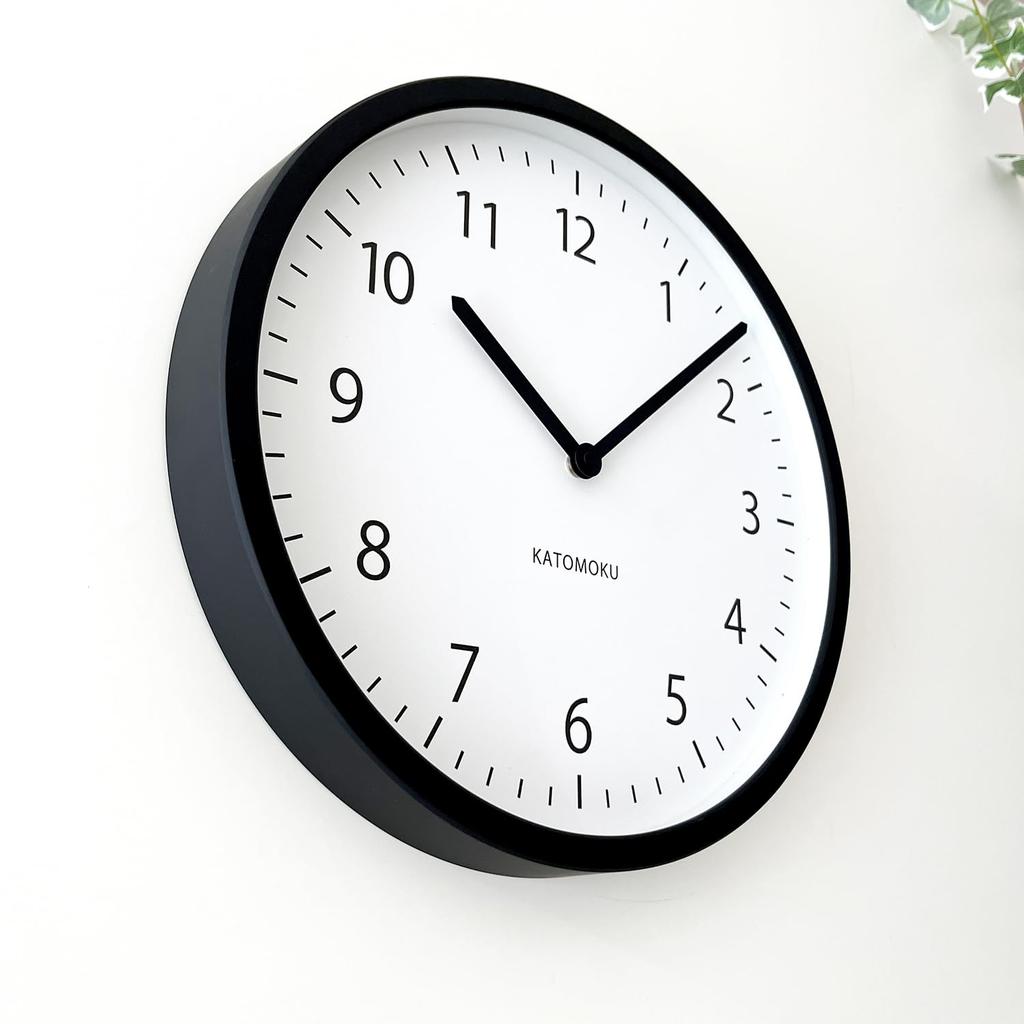 KATOMOKU Muku Clock 4 LL Black km-138BK 382mm (radio Clock)