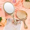 Зеркало для макияжа в классическом стиле, золотые зеркала, ручное зеркало для макияжа, ручка. Большое количество может быть изготовлено по индивидуальному заказу.