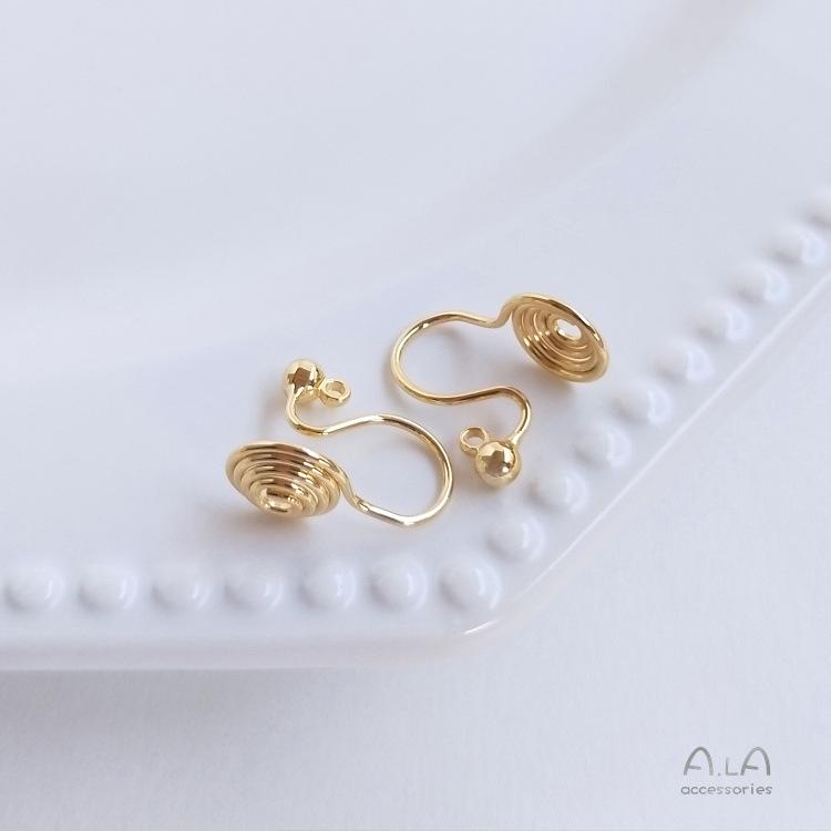 Золото 14K/18K Клипсы для ушей в виде комариной спирали без прокола - Сделай сам Безболезненные серьги ручной работы