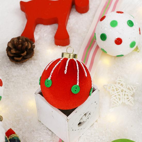 Плюшевые рождественские шары с петелькой Сезонные подвесные украшения Элегантная рождественская елка