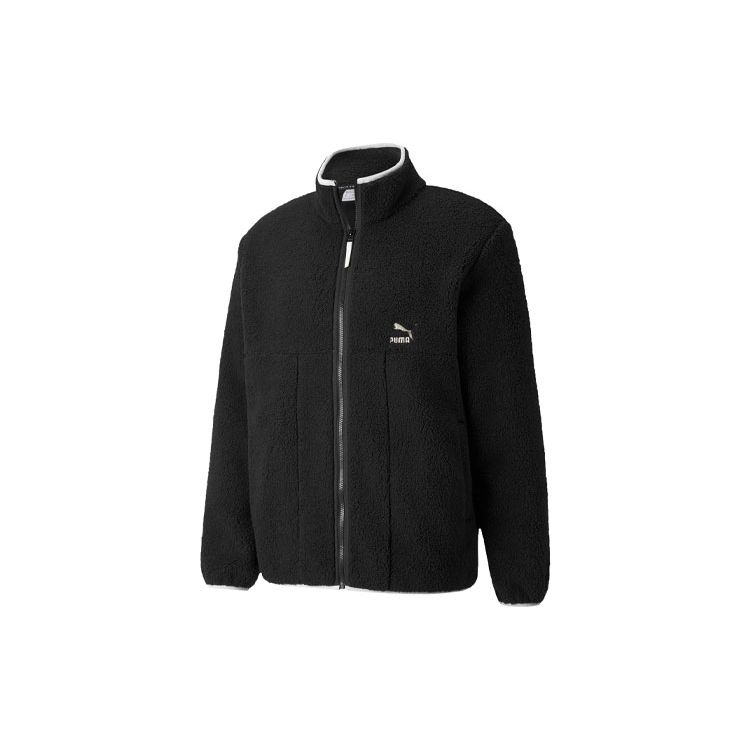Puma Повседневная куртка с воротником из искусственной овчины в стиле ретро с логотипом, мужская куртка черная 532966-01