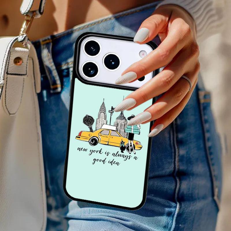 Чехол для телефона New York Lady Girl для iPhone 17 Air 14 15 13 12 Max Чехол для Apple 16e 11 Pro Max Plus Coque