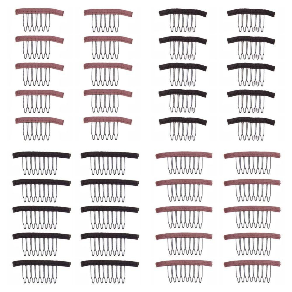 10 шт./лот тканевые зажимы для парика, зажимы для наращивания волос из нержавеющей стали, расчески для париков, шапочки для париков