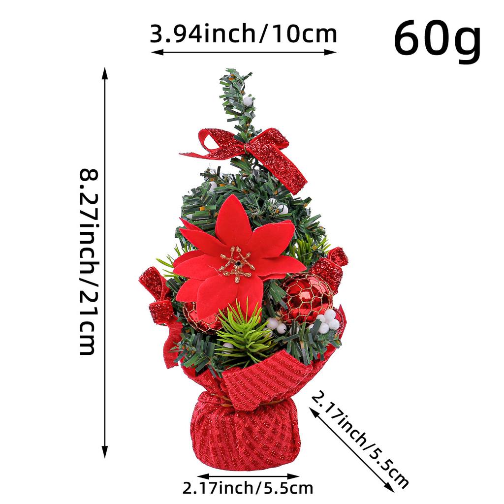 Christmas Tree 20CM Mini Set Table Ornaments Children's Gifts Small Decorations Christmas Balls