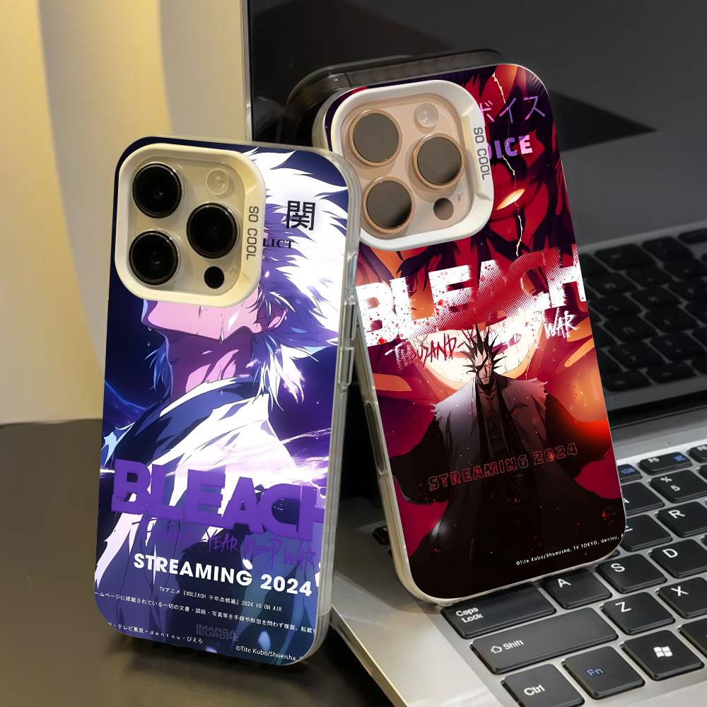 Горячий чехол для телефона B-bleach для iPhone 17 17Air 16 15 14 13 12 11 Pro Max Plus Цветной Серебристый