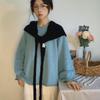 Luochi Knitting~ Шерстяной Треугольный Шарф Осенняя Мода 100% Шерсть, Стиль Корейского Блогера