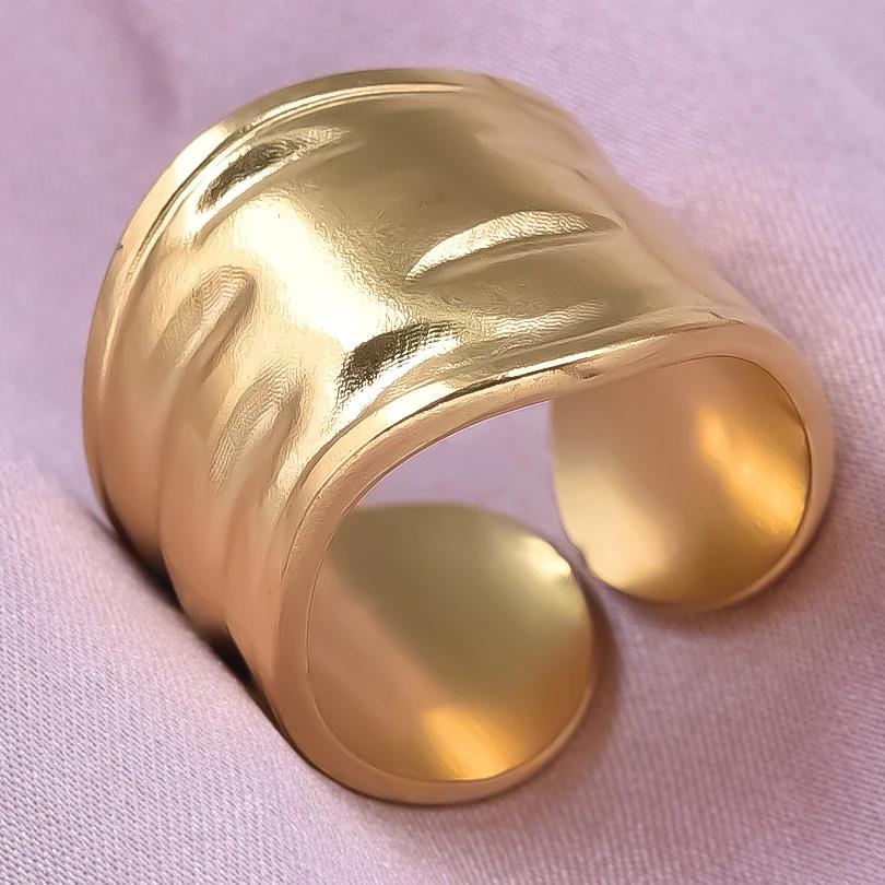 Массивное Неровное Широкое Кольцо Открытое Кольцо из Нержавеющей Стали Для Женщин Мужчин Аксессуары Индийские Украшения Винтажное Кольцо на Палец Bague Femme Подарок
