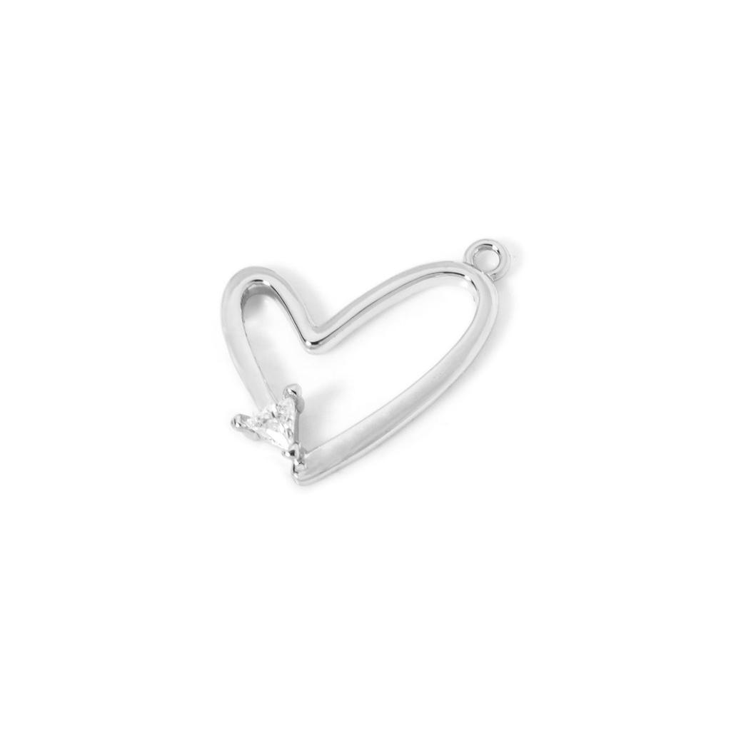 2pcs Brass Valentine's Day Connector Charms Multicolor Heart Pendants For DIY Jewelry Making Necklace Findings