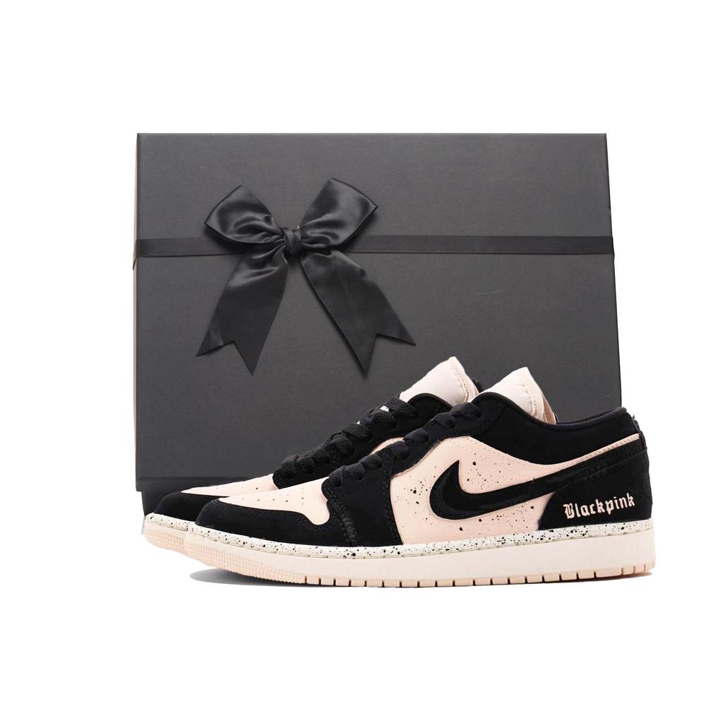 Jordan Air Jordan 1 Амортизация, Износостойкие Низкие Винтажные Баскетбольные Кроссовки Унисекс Черный Розовый DC0774-003(Team59-SBOX)