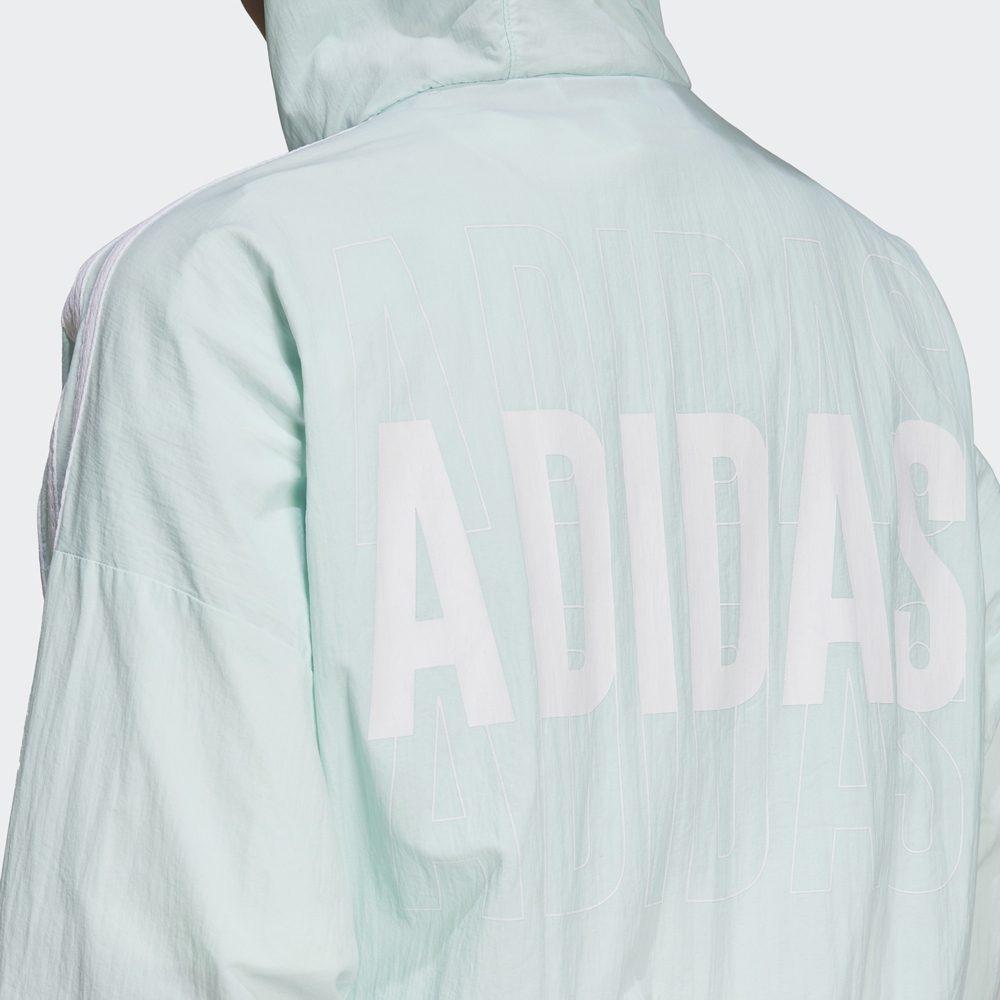 adidas Женская ветровка Essential с повторяющимся логотипом, свободного кроя, зеленая HC9158