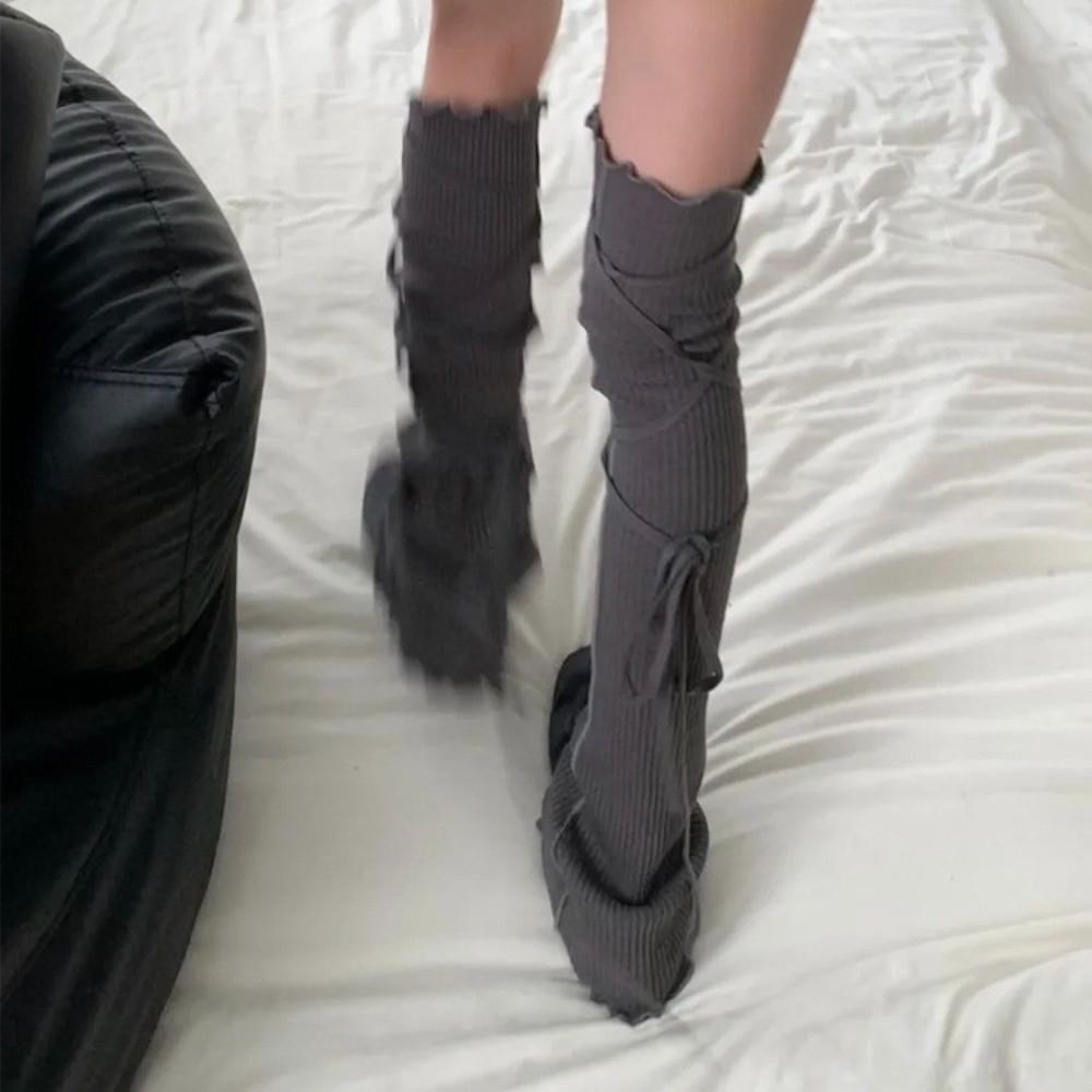 Балетные гетры с бахромой, гетры для сапог со шнуровкой, Y2K, свободные носки, чехол для стопы, женские