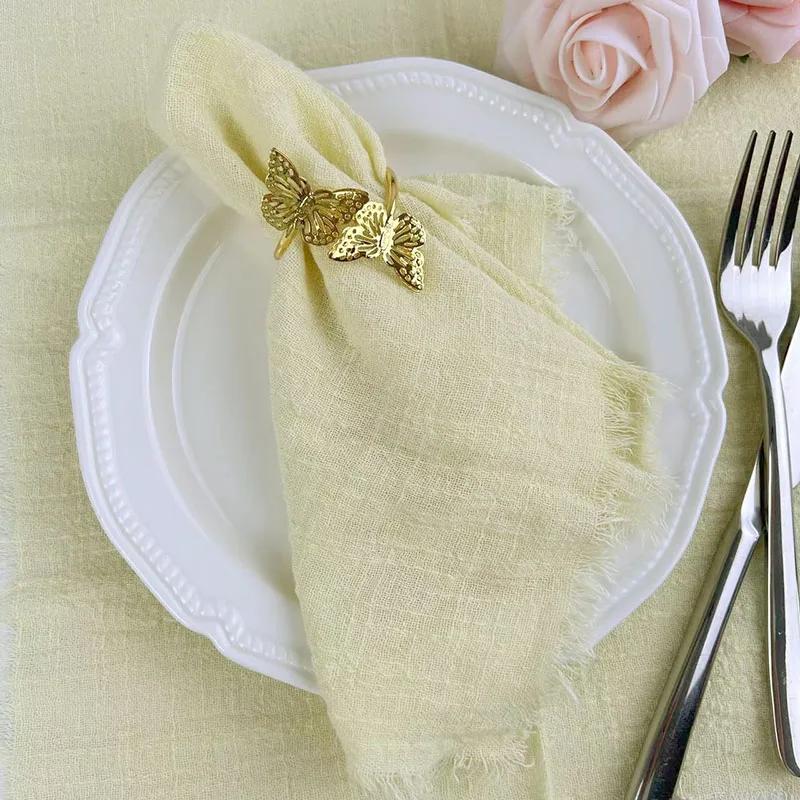 24 шт. салфетки ручной работы из ткани с бахромой 12,5x12,5 дюймов, многоразовые мягкие деревенские хлопковые салфетки для ужина на свадьбу