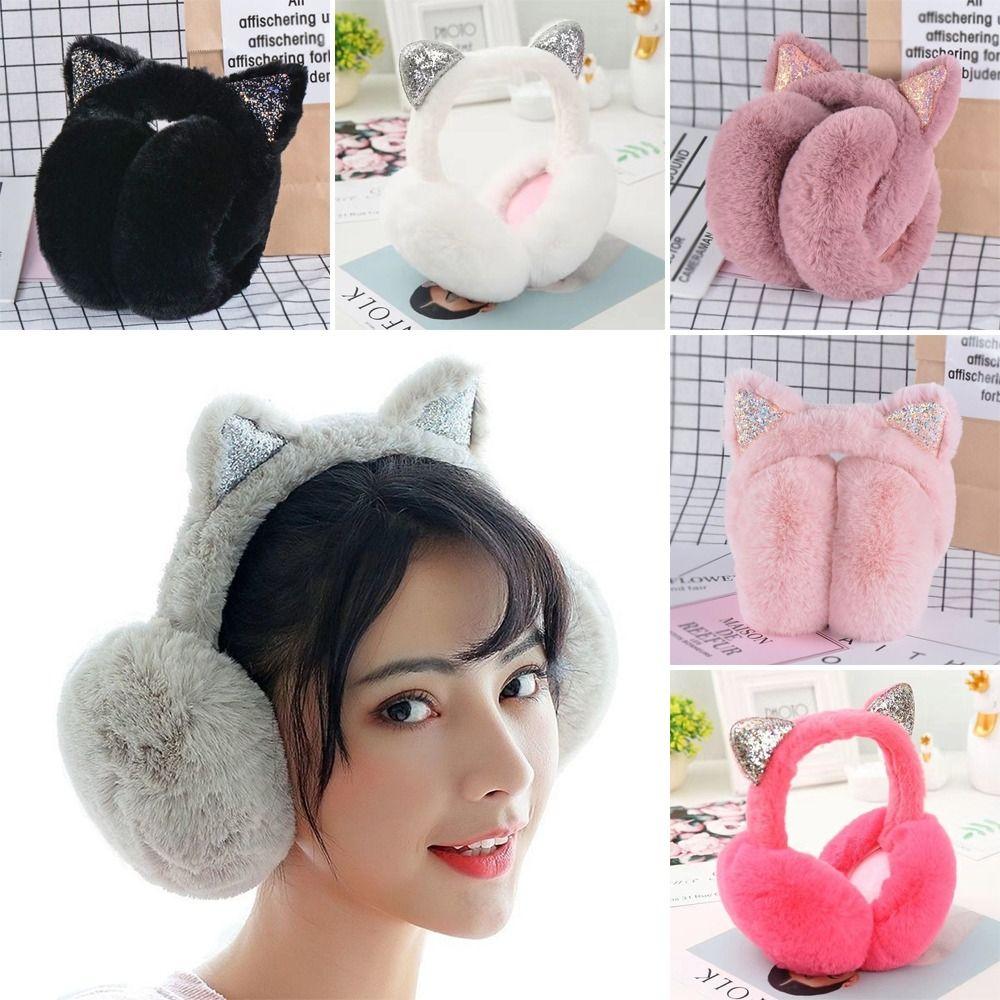 Muffs Lovely Folding Frostproof Soft Plush Cartoon Earmuffs Warm Headband Ear Protectors Earflaps