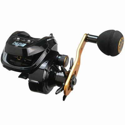 Катушка AbuGarcia MAX DLC с цифровым счетчиком лески и большим экраном, глубокая шпуля, рукоятка Power, модель BG-L, леворукая