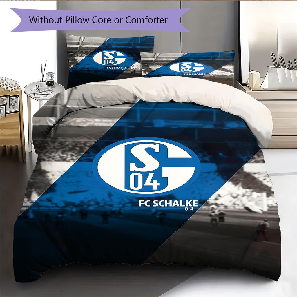 FC Schalke 04 Bedding Quilt Set Quilt Cover Pillowcase Home Decoration Birthday Gift (1 * duvet cover + 2 * pillowcase, without core)