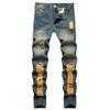 2024 Four Seasons Wearable Non Elastic Hole New Large Washed Jeans Men's Nostalgic Youth Straight Cowboy Pants