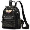 Women Bag Female Shoulder Bag Leather Backpack Bee Rivet Leather Handbags Leisure Travel Backpack