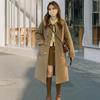 Женское зимнее пальто, формальный деловой стиль, отложной воротник, однобортное, пуговицы-рожки, средней длины, пальто, куртка для поездок на работу, однотонная, плотная верхняя одежда