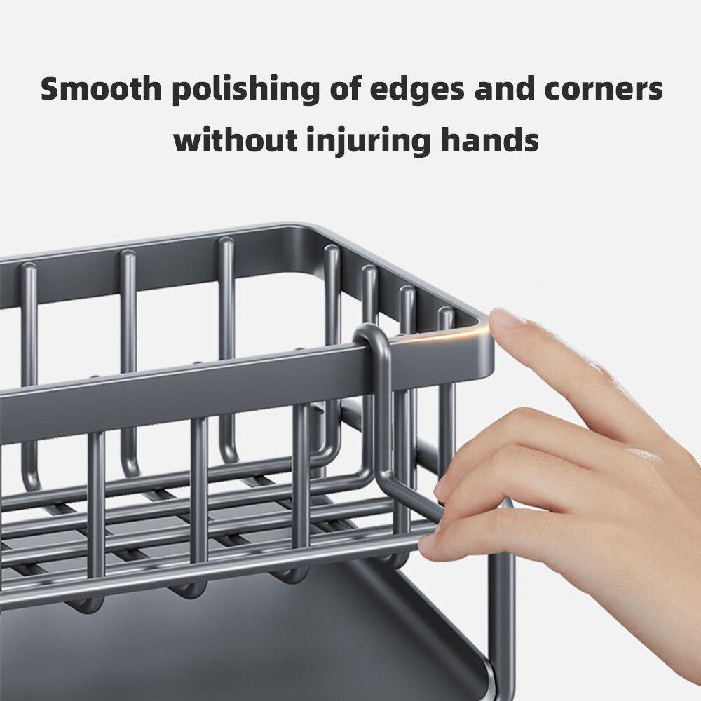 1PC Self-draining Sink Shelf Stainless Steel Kitchen Sink Drain Rack Soap Sponge Holder Kitchen Sink Organizer