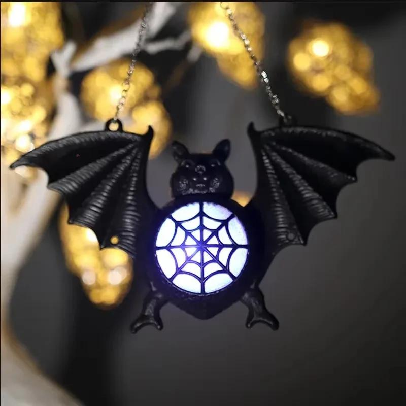 New Halloween Hat Ghost Bat Terrifying Atmosphere Creative Hanging Decoration Ghost House Scene Decoration LED Lamp Ghost House