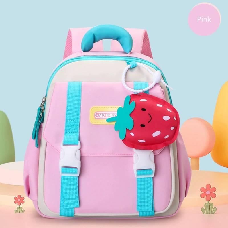 Cartoon Adorable Kindergarten Backpack Trendy Color Block Large Capacity Design