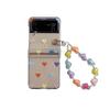 Красочный чехол Love Ins для Samsung Galaxy Z Flip3 Flip4 Flip 3 4 5g, защитный чехол с мультяшным сердечком для ПК, милый браслет