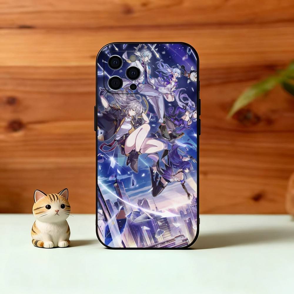 Чехол для телефона H-Honkai S-Star R-Rail Для iPhone 17, 16, 15, 14, 13, 12, 11 Plus, Pro Max, Других Мягкий Черный Чехол