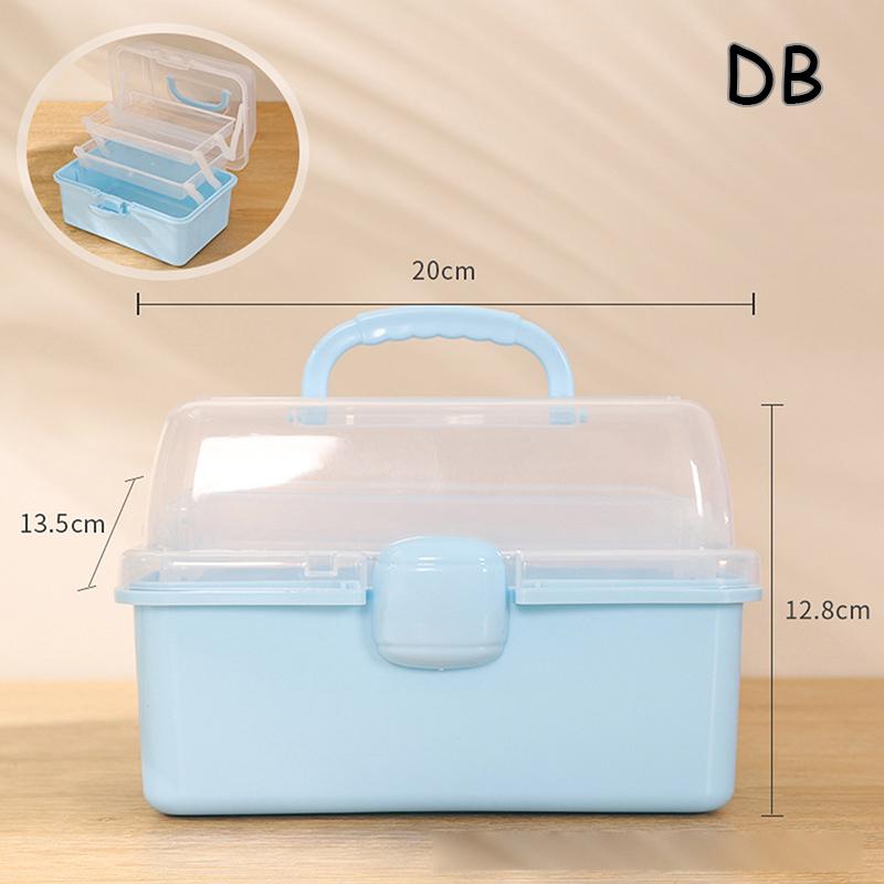 3-Tier Foldable Storage Box Children's Hair Accessories Organizer with Handles- Cute Jewelry Case Portable Medicine Cabinet