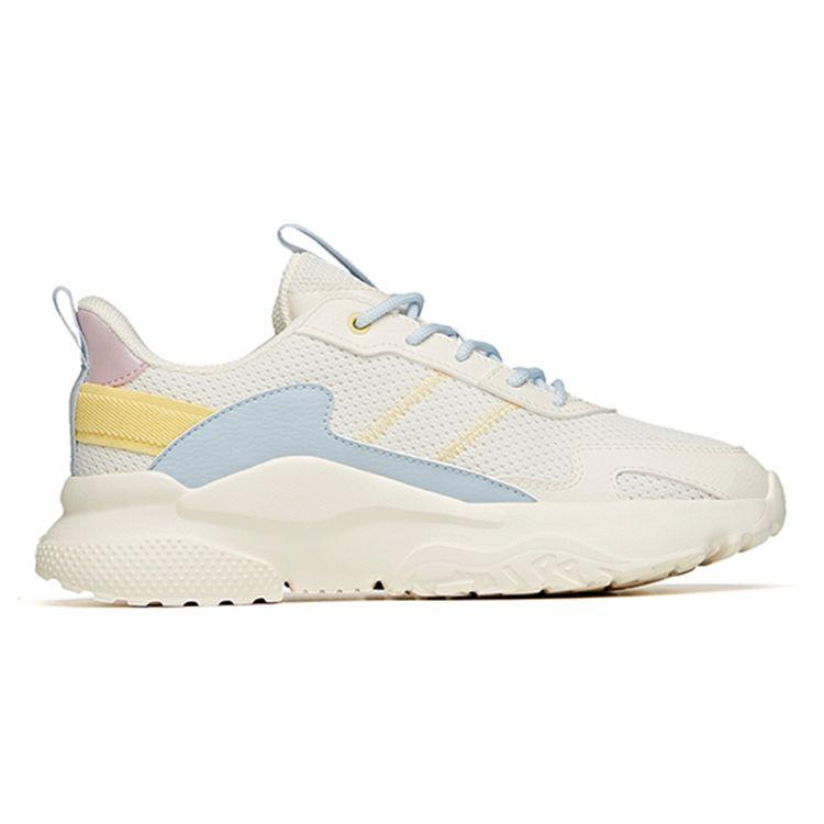Anta Lifestyle Series Fabric Synthetic Leather Non-Slip Wear-Resistant Lightweight Low-Top Dad Shoes Women Sneakers White Blue Yellow 922048823-8