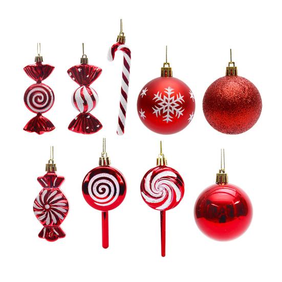 36/40/50 шт. набор рождественских шаров, красочные небьющиеся декоративные безделушки для рождественской елки, праздничные подвесные украшения со шнуром для домашнего магазина, витрины