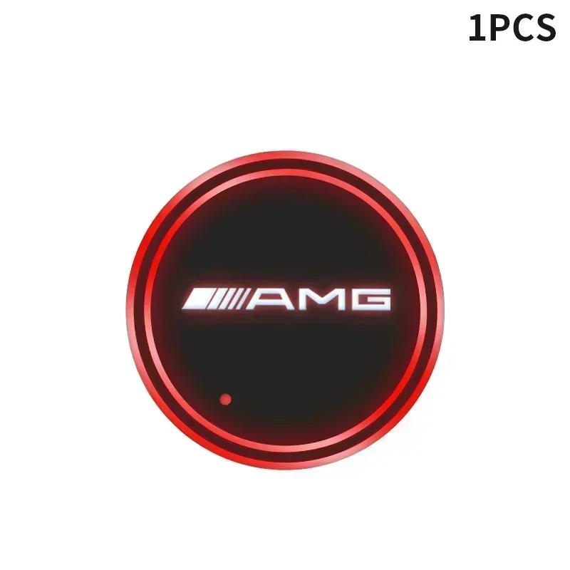 1/2pcs Car USB Charging Luminescent Cup Pad Interior Atmosphere Lamp For Mercedes Benz B/C/E/S Class A Class C200L GLC GLE CLA BW0