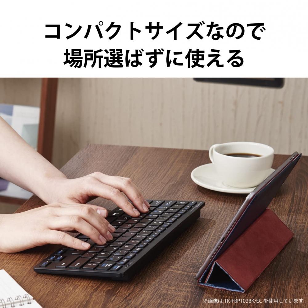 Elecom Клавиатура Bluetooth Pantograph Compact Keyboard Совместимость с Windows, Mac, iOS, Android Белый TK-FBP101WH